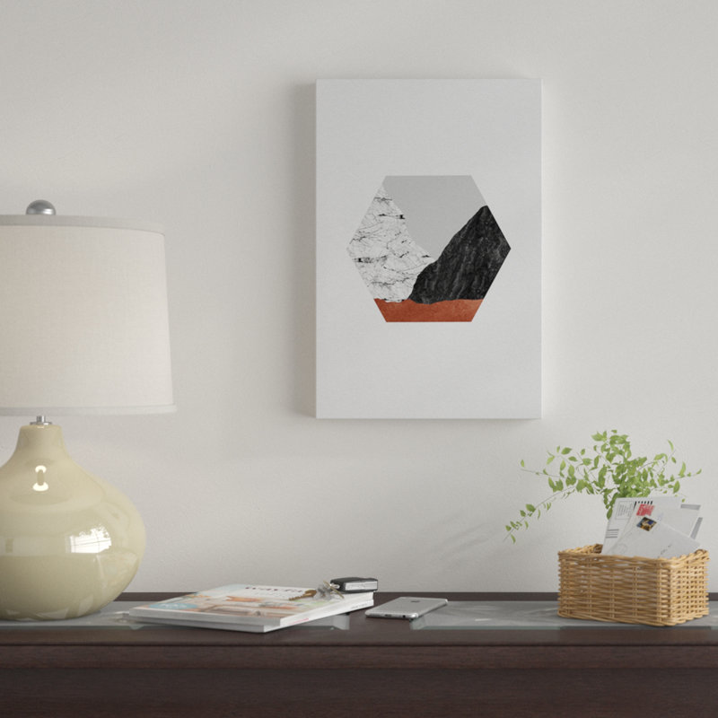 «Geometric I», impression sur toile, H 12 po x l 8 po x P 0,75 po, Toile tendue, Pas de tapis