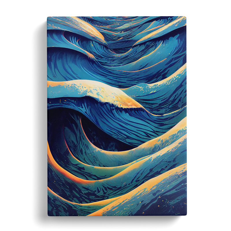 Marvellous Ocean Wave Abstract - Wrapped Canvas, 76cm H x 50cm W x 3cm D