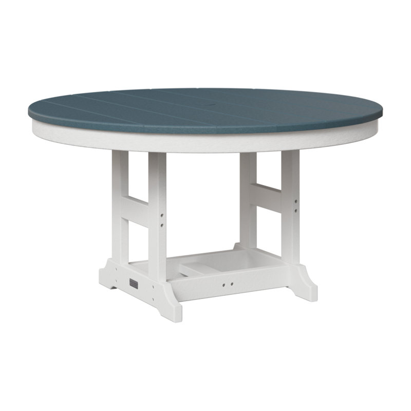 KIDS Outdoor Round Side Table, Slate/White