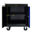 Armoire à outils mobile à double porte verrouillable avec roulettes durables et acier thermolaqué, idéale pour la réparation automobile et le rangement de la quincaillerie