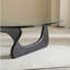Table basse à plateau en verre de 50,9 po avec base en bois massif et verre trempé épaissi - Table d'appoint de salon moderne-1314028722-1321176941