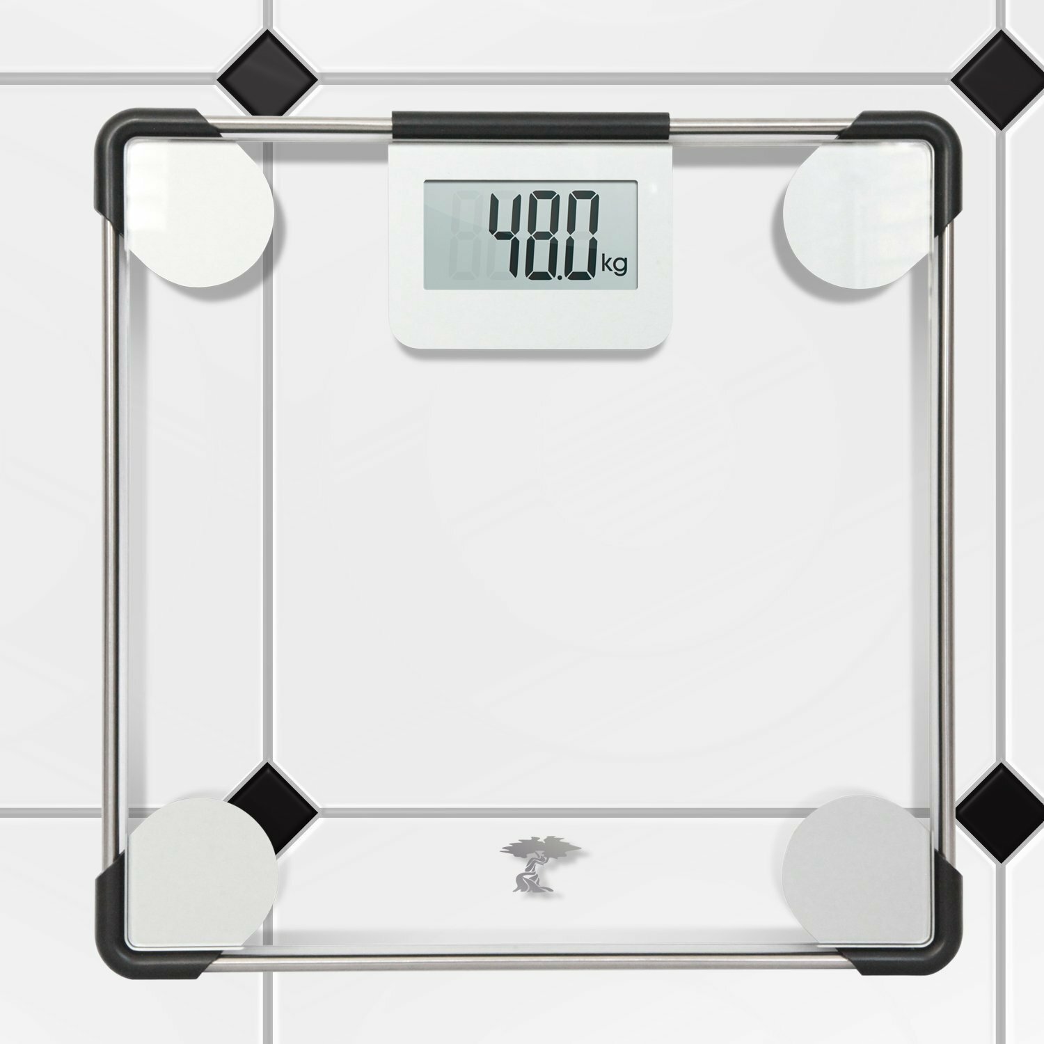 Travel Bathroom Digital Body Scale With Pop Out Display ? Tempered Glass  Electronic LCD Screen, Battery Powered, LBs and Kilos by Bluestone 