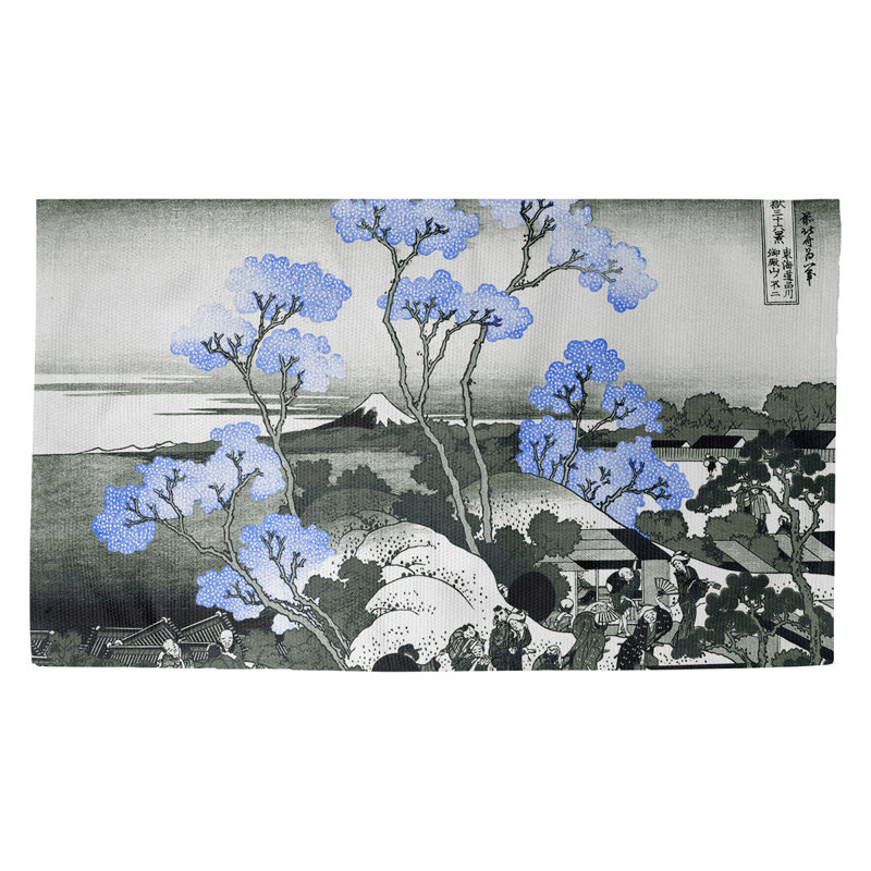 Paillasson Mt. Fuji and Cherry Blossoms, Rectangulaire 7 pi 2 po x 5 pi 4,5 po