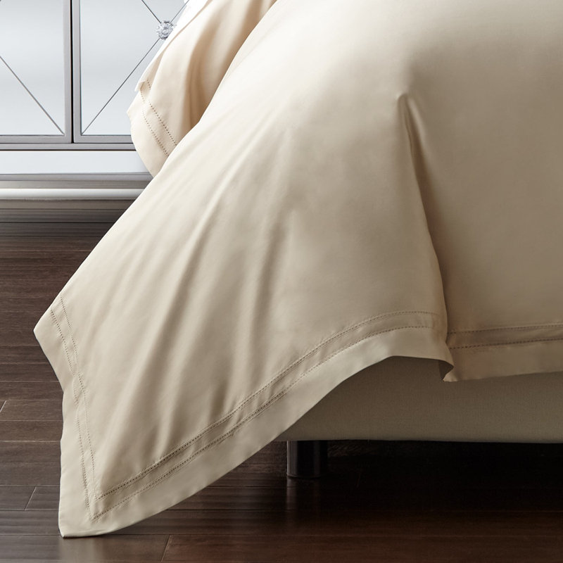 Yalda Egyptian Certified Cotton Modern 3 Piece Duvet Cover Set, Queen Duvet Cover + 2 Standard Sham, Tan