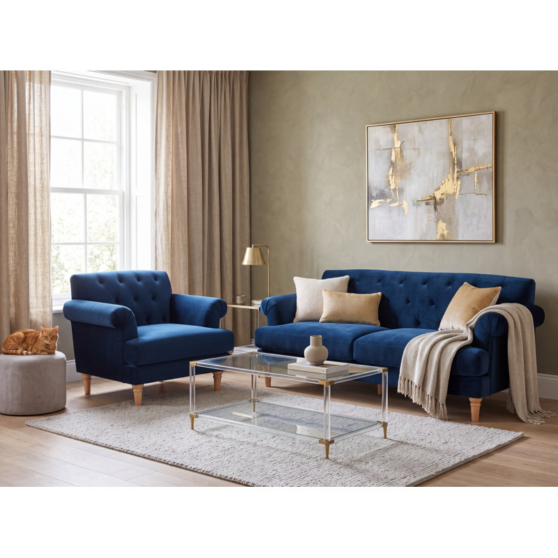 Keedysville 2 - Piece Velvet Living Room Set, Midnight Blue