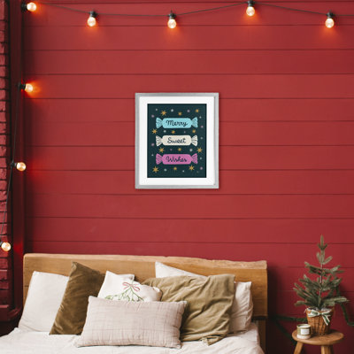 «Merry Sweet Wishes Candies», reproduction sous verre encadrée, design par Jessica Beck