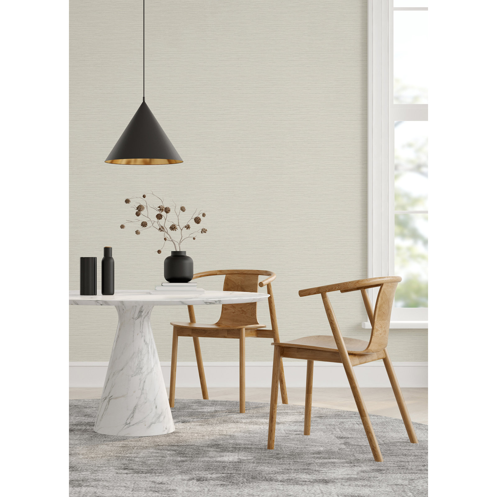 Harwell Unpasted Vinyl Wallpaper Roll, White
