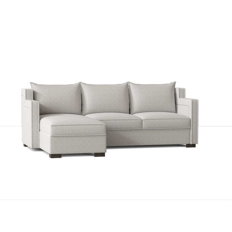 Parker Upholstered L-Shaped Sectional Left Hand Facing, Gigi Platinum, Antique White
