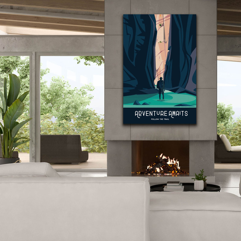 Toile épique «Adventure Awaits» par Omar Escalante, H 60 po x l 40 po