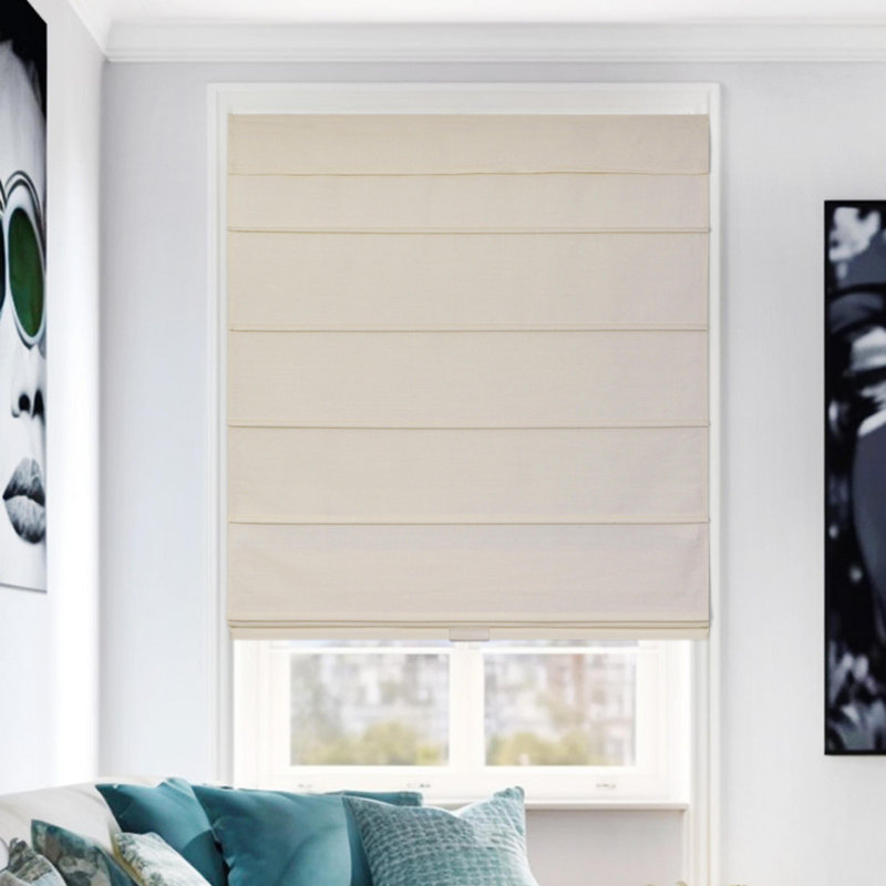 Blackout Roman Shade, 36"W x 64"L, Off White