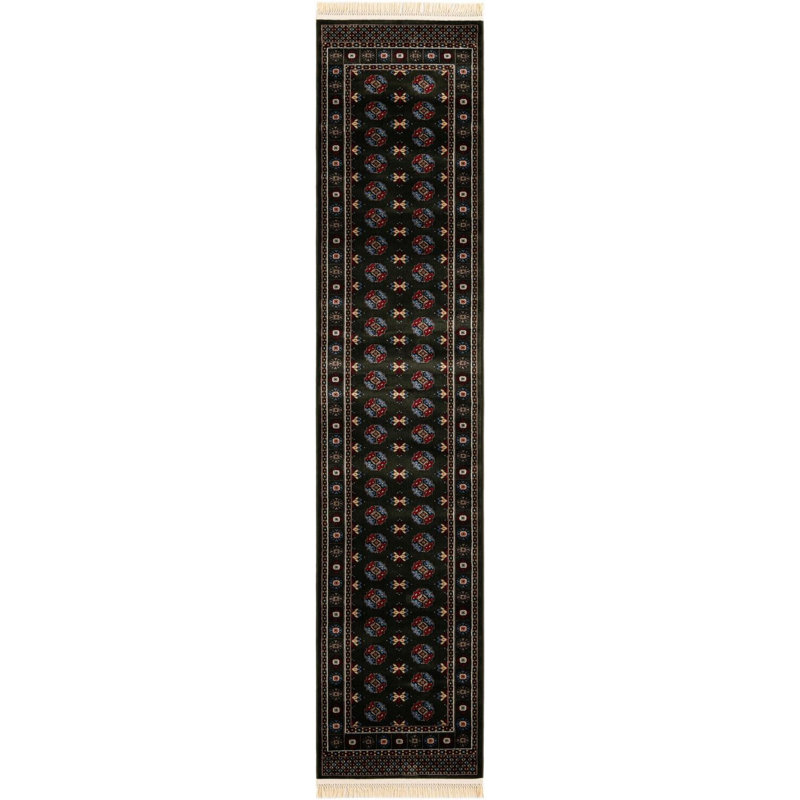 Tapis traditionnel Hinshaw vert foncé, Tapis de couloir 2 pi 7 po x 12 pi