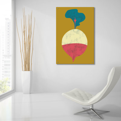  «Veggie Party 8» par Chariklia Zarris, art mural en verre acrylique, 24 po x 36 po