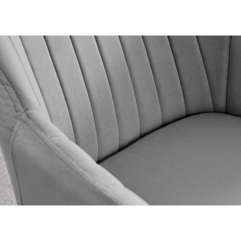 Chaises de salle à manger rembourrées en velours de luxe Wethersfield, Argenté, Gris