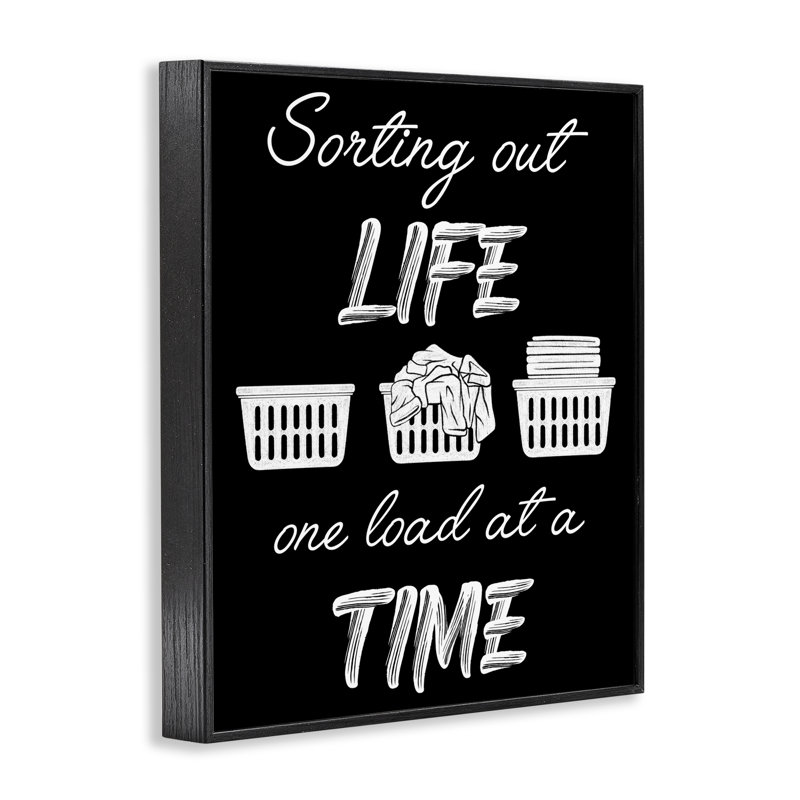 Sorting Out Life Laundry Framed Giclee, design by Marcus Prime, 14" H x 11" W, Midnight Black Framed Giclee