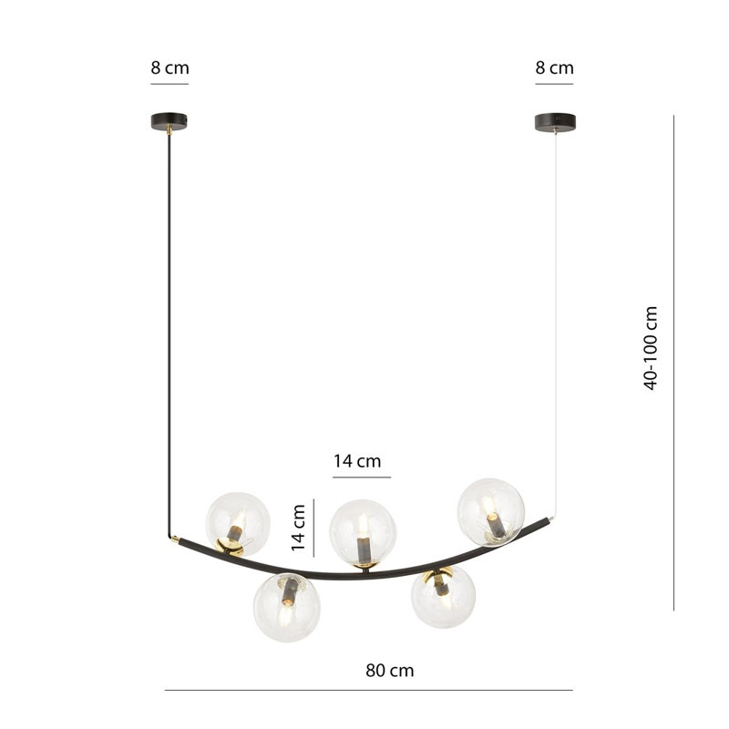 Alula 5 - Light Chandelier, Transparent
