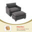 Fauteuil d'appoint rembourré avec repose-pieds Redenius Boucle-107084443