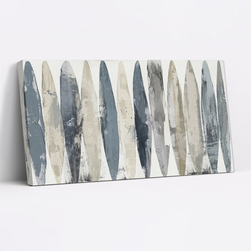 Art mural sur toile bleu et beige, L 58 po x H 28 po