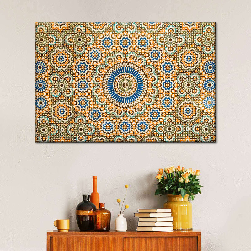 Moroccan Ceramic Tile Abstract Canvas Print, 30" H x 45" W x 1.25" D