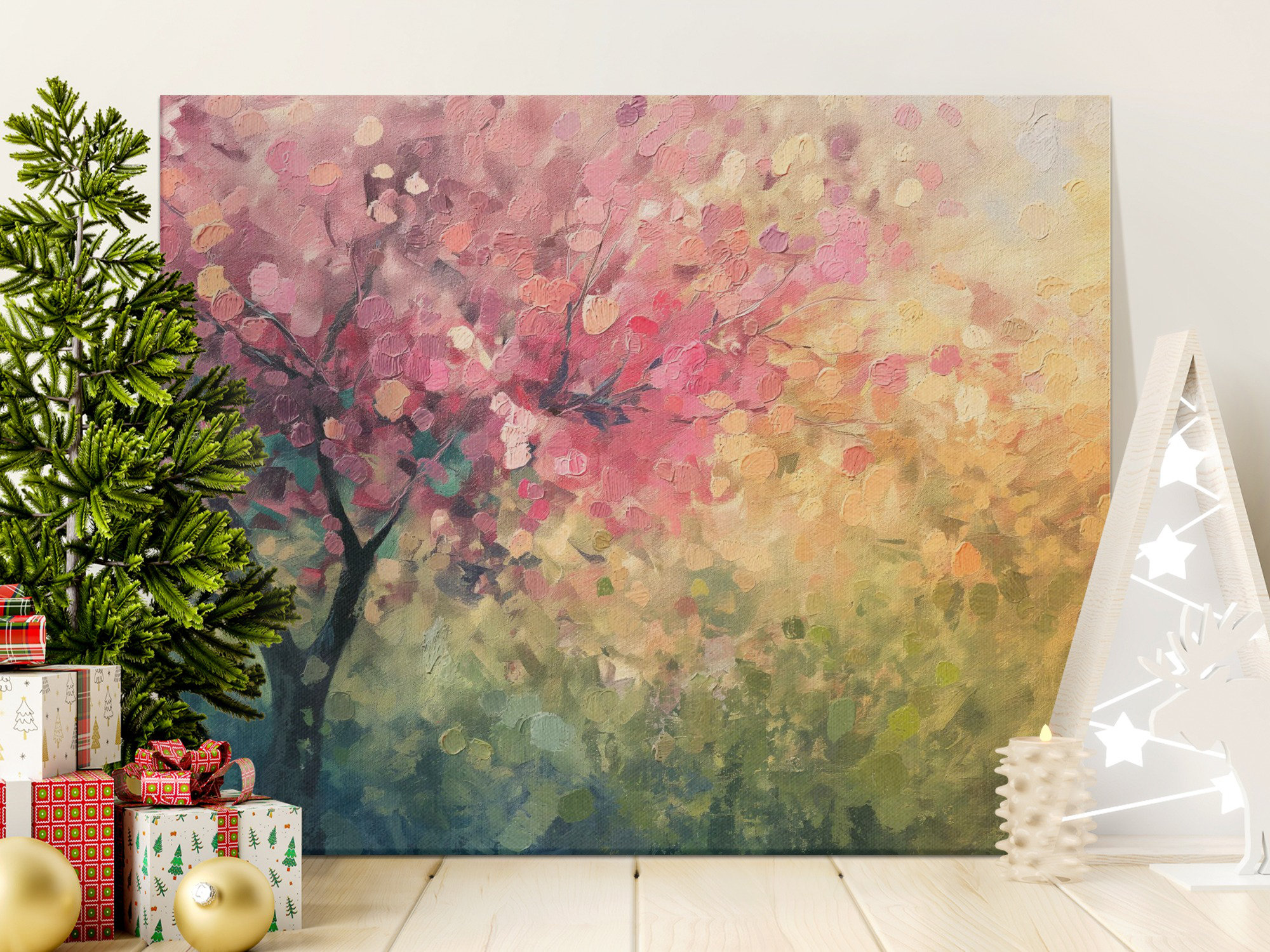 Lark Manor Cherry Blossom Tree Canvas Wall Art, Floral Landscape Print ...