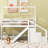 Twin over Twin House Loft or Bunk Bed with Slide and Staircase-1482013916