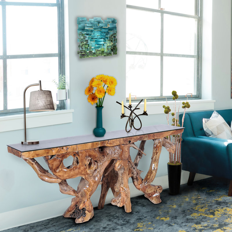 Bouvet 72'' Solid Teak Wood Root Console Table