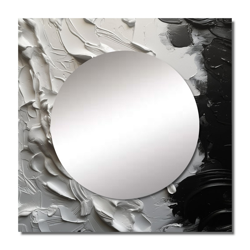 Skeens - Grand miroir carré abstrait en marbre pour décoration murale, 36 po x 36 po