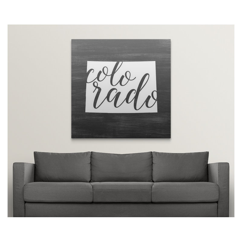 Home State Typographie Colorado - impression d'art textuel, Toile, H 35 po x l 35 po x P 1,5 po