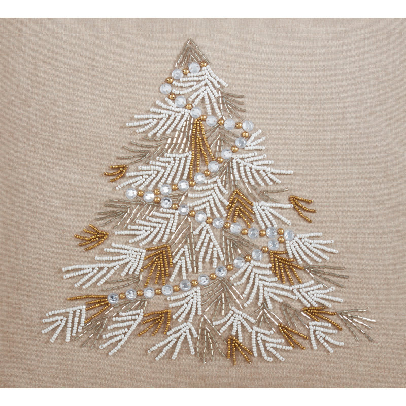 Lumières Collection Sequined Cotton Pillow Cover, Gold