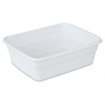 Sterilite Small Portable Rectangle Plastic 8 Qt Dish Pan Basin