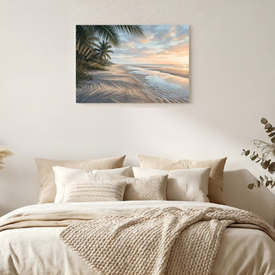 «Gallery Wrap», art mural sur toile pour le salon, la chambre à coucher, le bureau ou le vestibule - décoration murale décorative avec plage tropicale