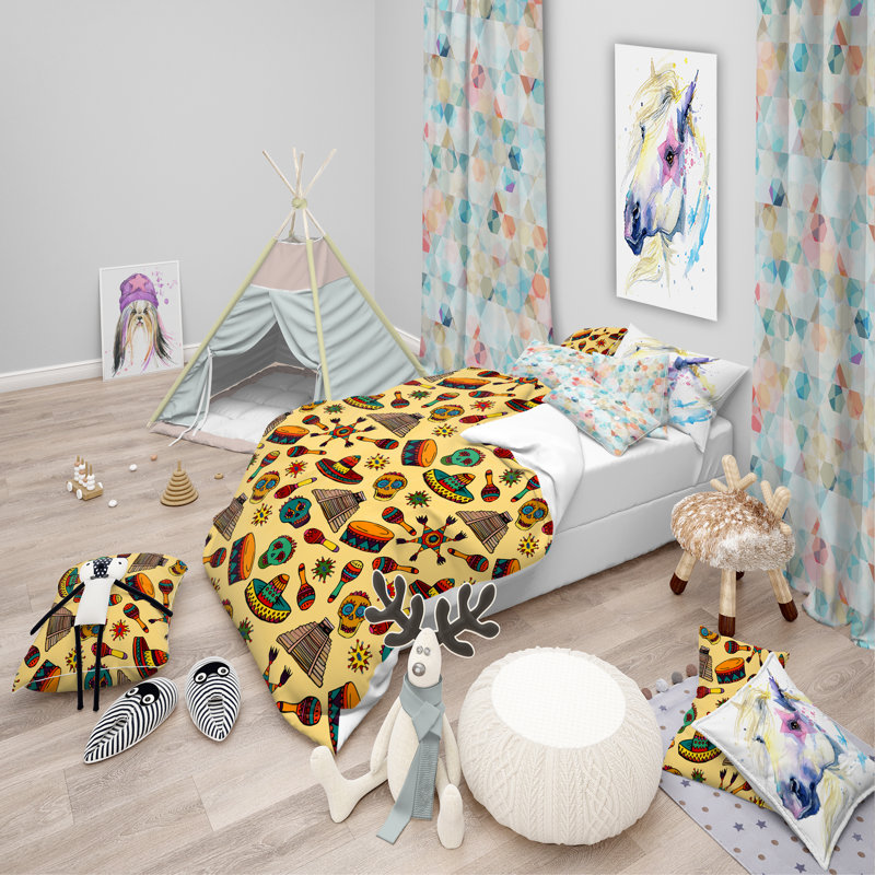 Ensemble de housse de couette tropical, Housse de couette double / grand + 2 taies