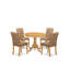 Ensemble de salle à manger 5 pièces Mid Century comprenant une table à manger et 4 chaises rembourrées en polyester texturé brun, chêne-73189933-73189941-72867302