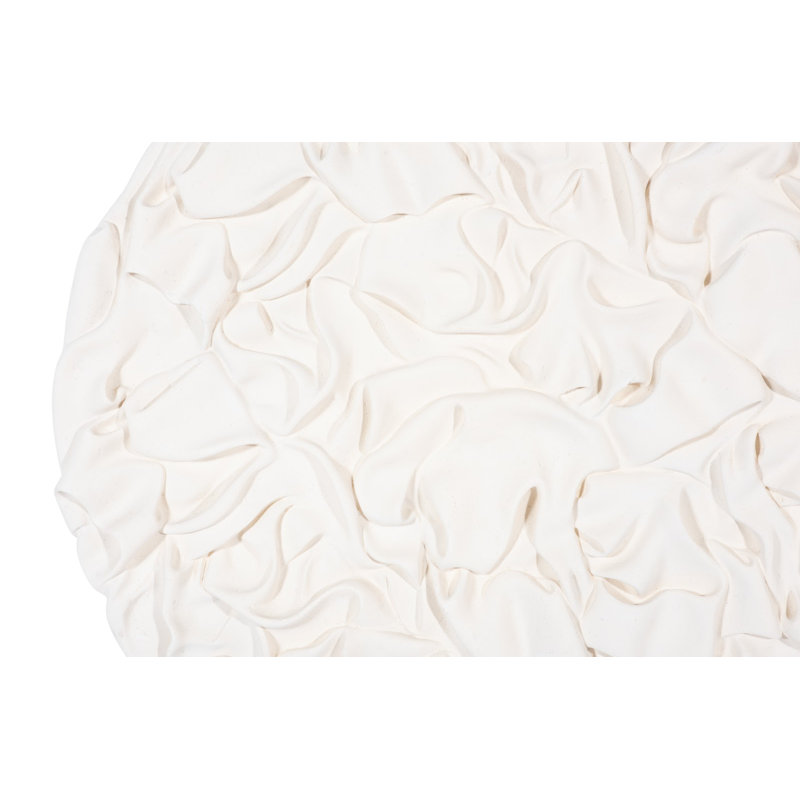 Drape Round Wall Art, White Stone