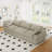 Kenda 5-Piece Upholstered Modern Linen Slipcovered Sectional With Storage Ottoman-721118611