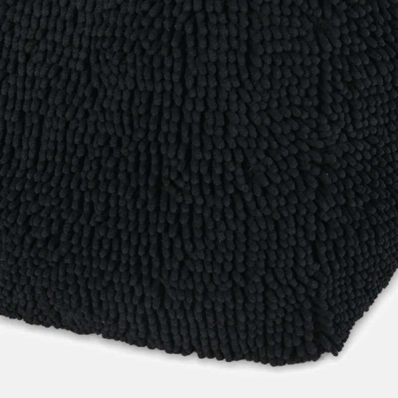 Pouf carré en microfibre, Gris anthracite