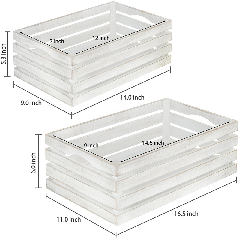 Ensemble de 2 caisses de rangement gigognes Rustic