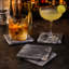 Dessous de verre carrés en marbre gris véritable, fabriqués à la main