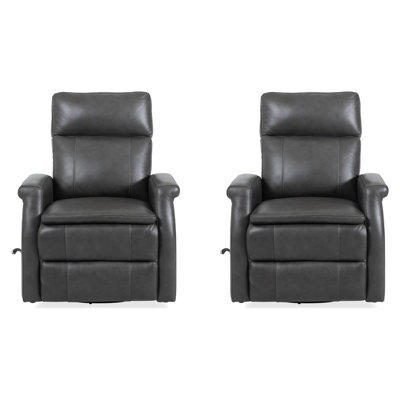 Dianela 32" Top Grain Leather Manual Swivel Glider Recliner Two Pack