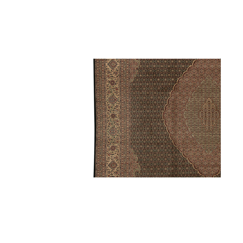 Hand-Knotted High-Quality Red and Green Area Rug