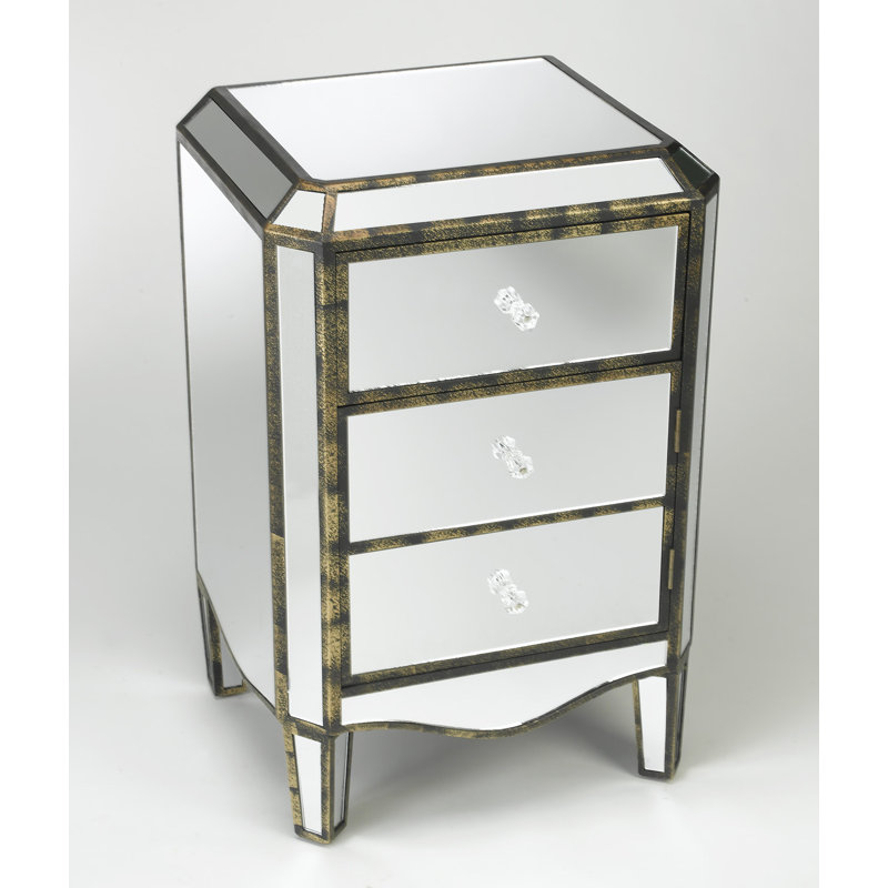 Alizeh 3-Drawer Mirrored Accent Chest