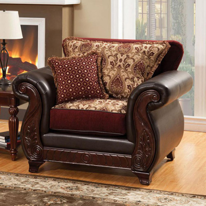 Fauteuil Pewitt, Bourgogne / similicuir espresso