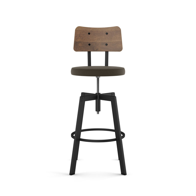 Tabouret de bar et de comptoir réglable Symmetry, Siège brun / cadre noir