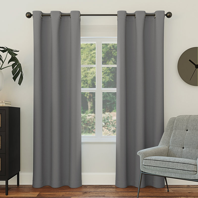 Panneau de rideau occultant avec œillets Burrier Wayfair Basics, L 40 po x L 108 po, Gris