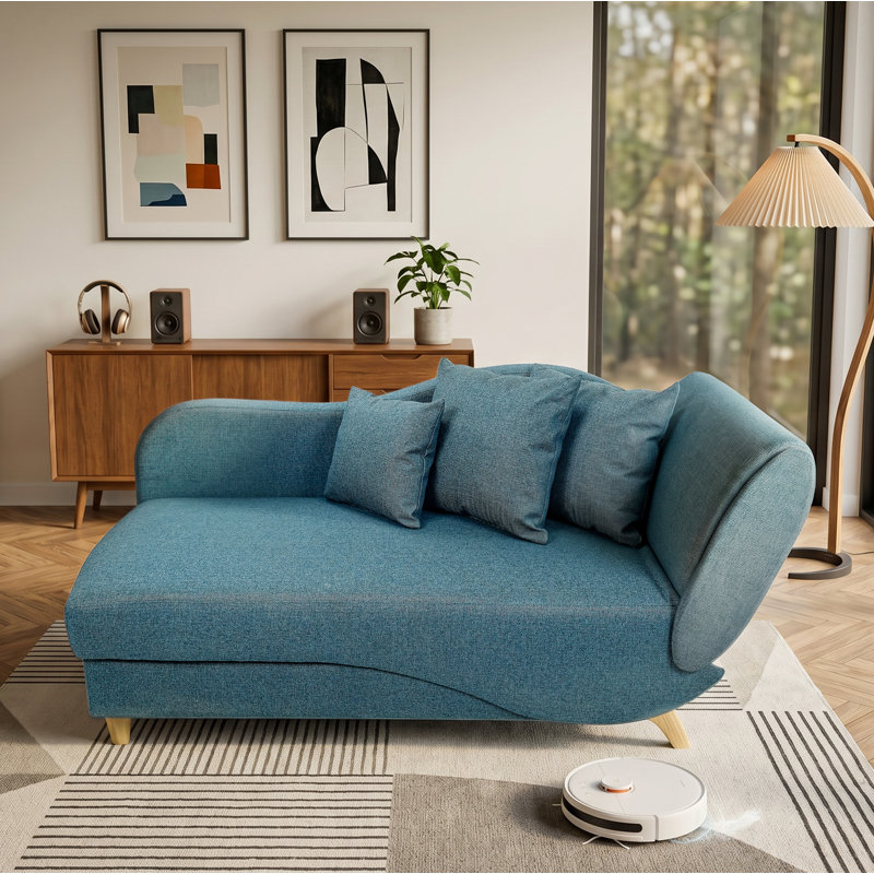Chaise longue rembourrée Chanoa, Bleu foncé