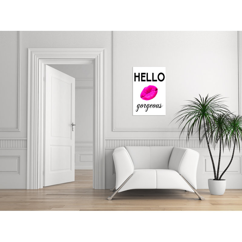 «Hello Gorgeous», art mural sur toile par House of Lulu, Toile tendue, H 30 po x l 24 po x P 1,5 po