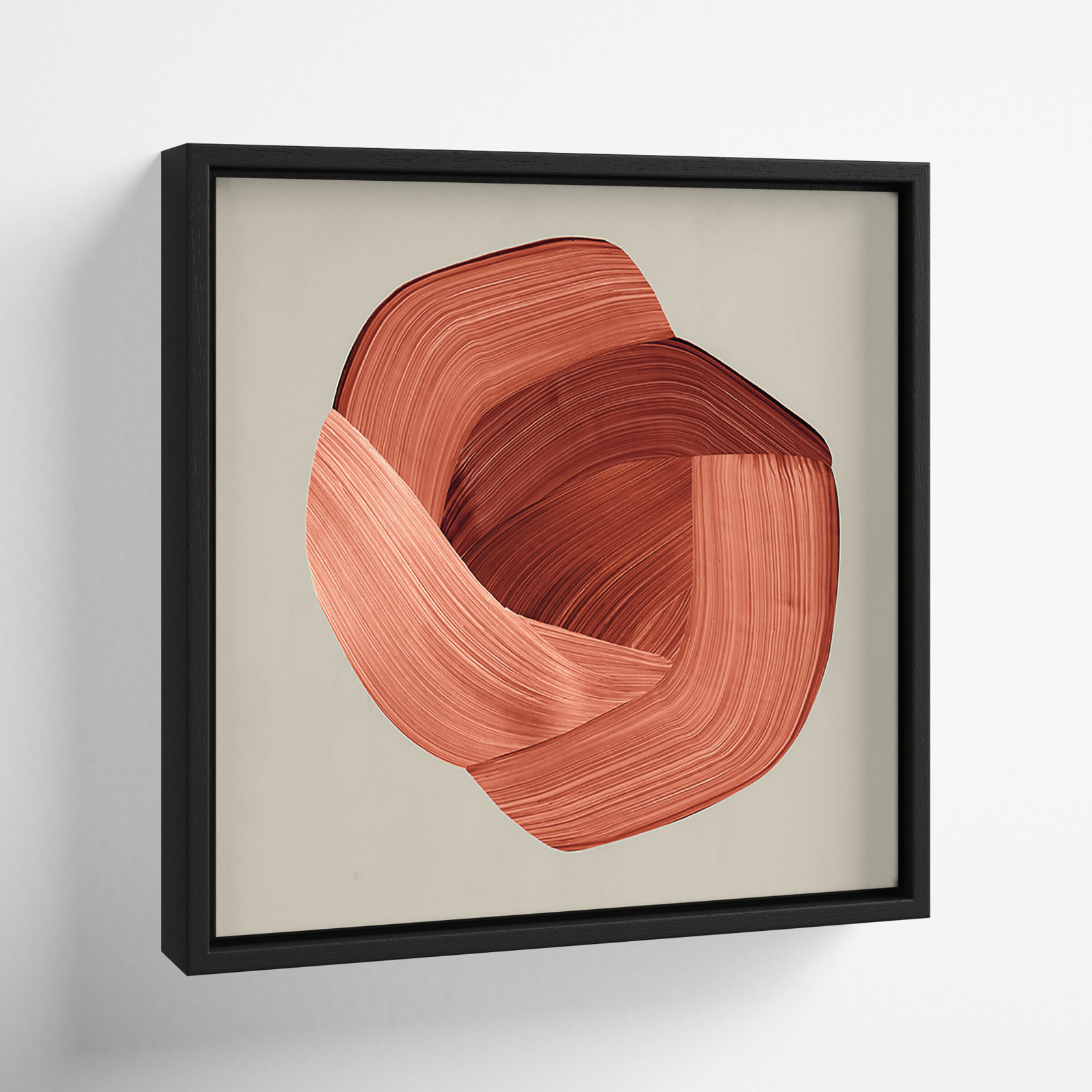 Thormond "Crema" Painting, 13.5" H x 13.5" W x 2" D, Espresso Framed