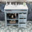 Meuble-lavabo autoportant moderne avec lavabo en céramique, tiroir inclinable et rangement spacieux-1605995492