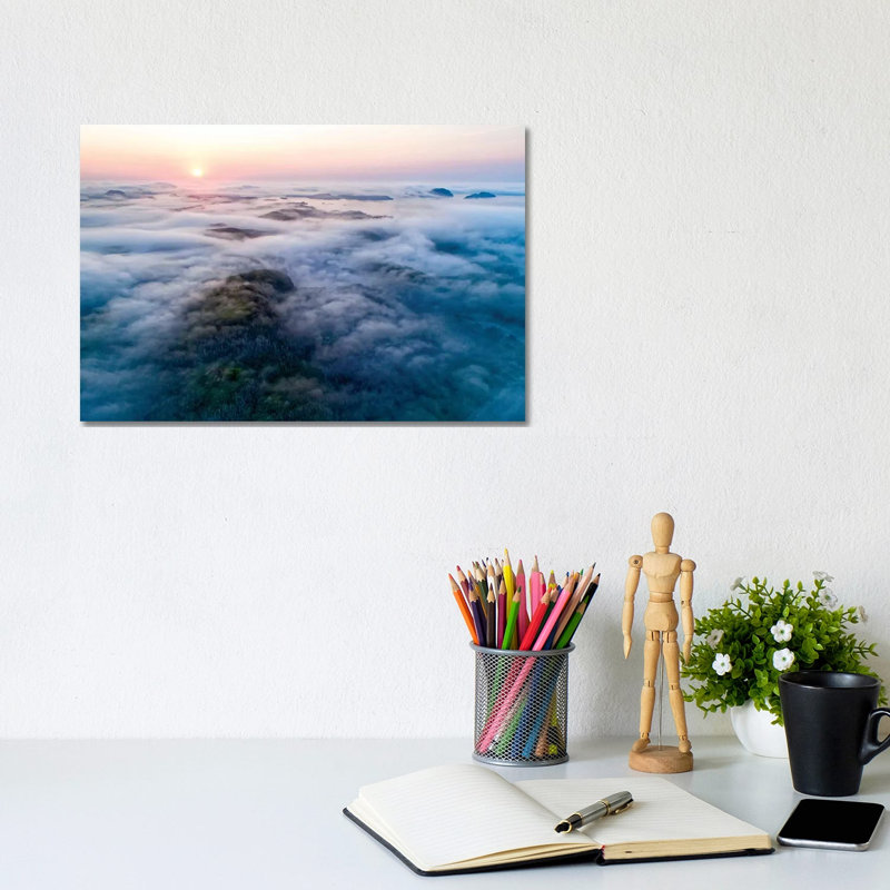 Low-Lying Fog Along Coast, Newfoundland, Canada by Scott Leslie - Wrapped Canvas Gallery-Wrapped Canvas Giclée