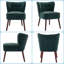 Fauteuil d'appoint moderne à oreilles, canapé-lit simple rembourré avec pieds en bois pour le salon, la chambre à coucher ou le bureau