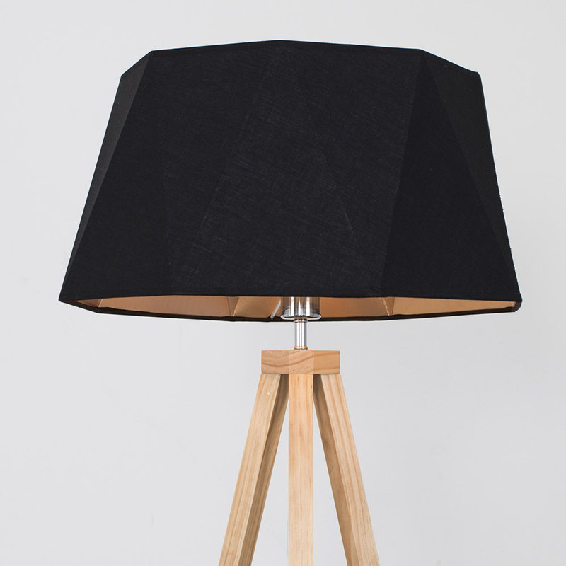 Mejias 150cm Tripod Floor Lamp, Black, No, Brown